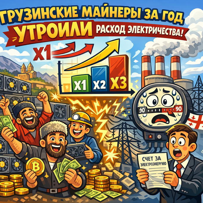 Грузинские майнеры за год УТРОИЛИ расход электричества