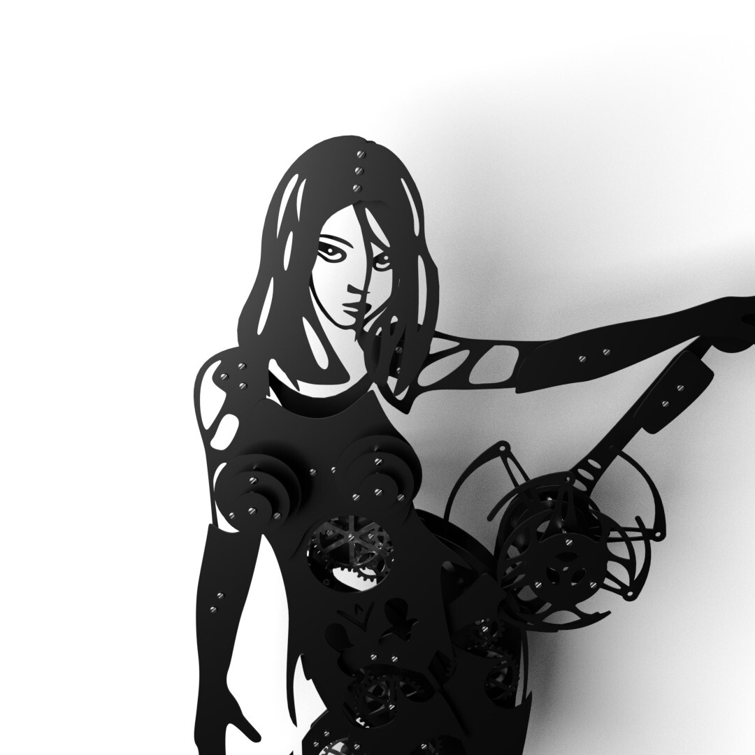 Настенное панно YoRHa Type A No.2(или просто A2). | Nier Automata - Моё, NIER Automata, Панно, 3D, Дизайн, Лазерная резка, Длиннопост
