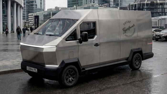 � ����� ������� � ������� ������������� ������-������ � �������� � ����� Cybertruck