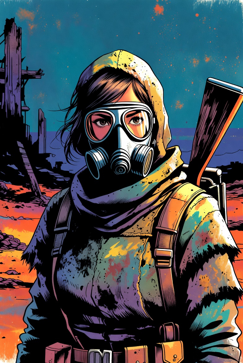 Post-apocalypse ai arts - My, Art, Neural network art, Watercolor, Anime, Computer games, Post apocalypse, Fallout, Metro 2033, beauty, Fantasy, Longpost