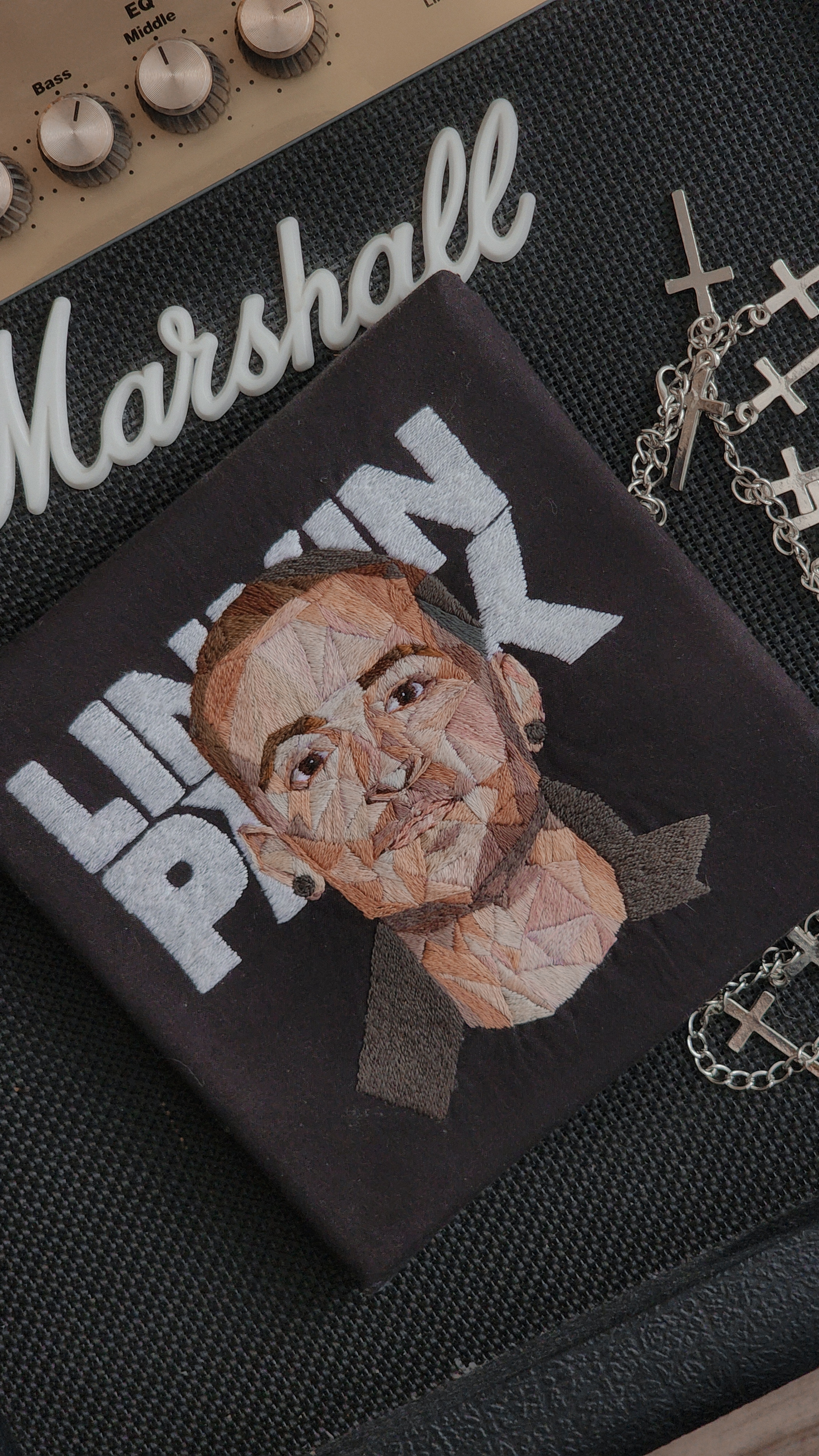 Linkin Park | Hand embroidery - My, Embroidery, Satin stitch embroidery, Handmade, Needlework without process, Creation, Folk art, Creative people, Linkin park, Chester, Needlework, Longpost