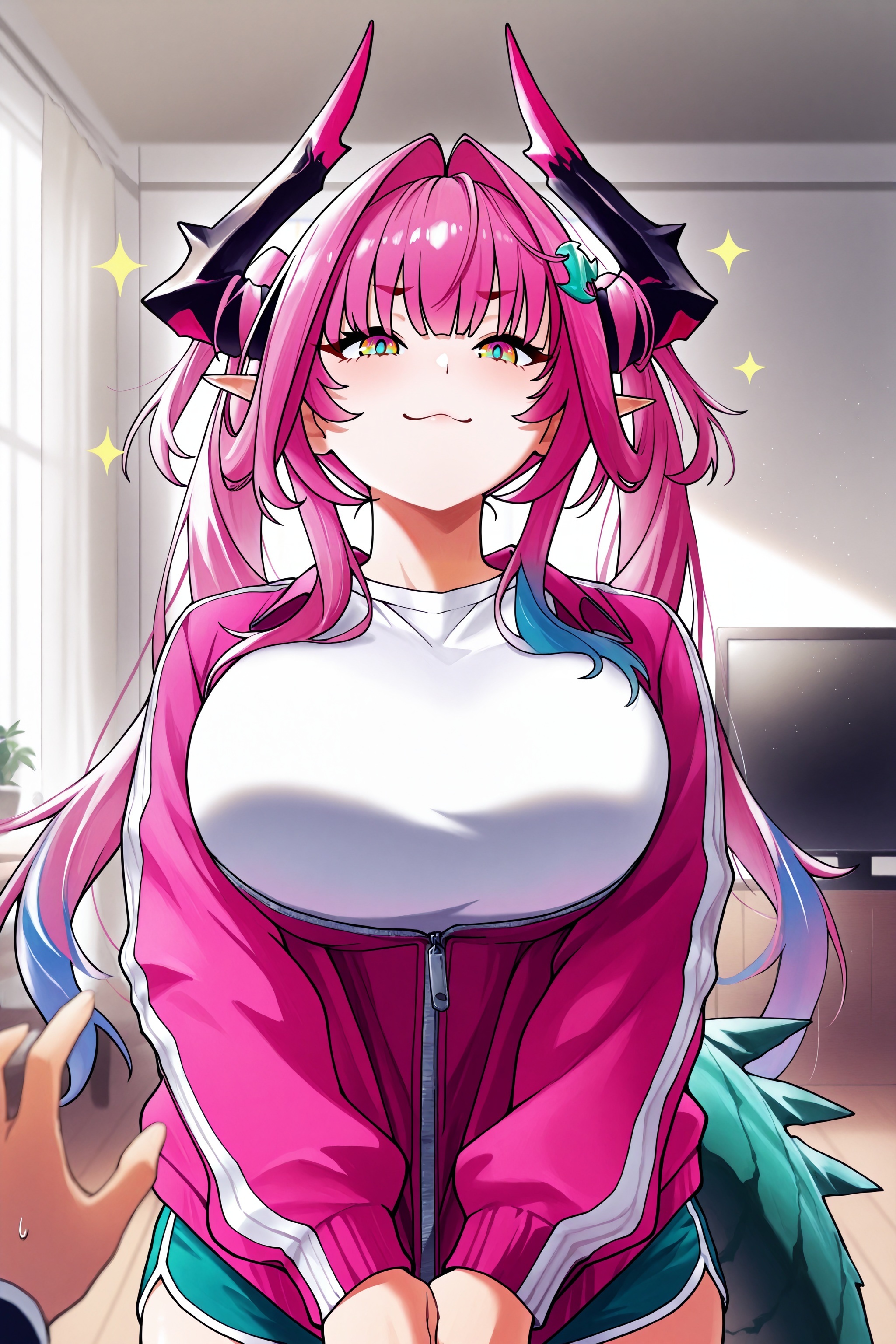 Stuck. Help me! - Neural Network Content, Art, Anime, Anime art, Arknights, Arknights: Endfield, Yvonne (Endfield), Games, Game art, Neural network art, Girl with Horns, Tail