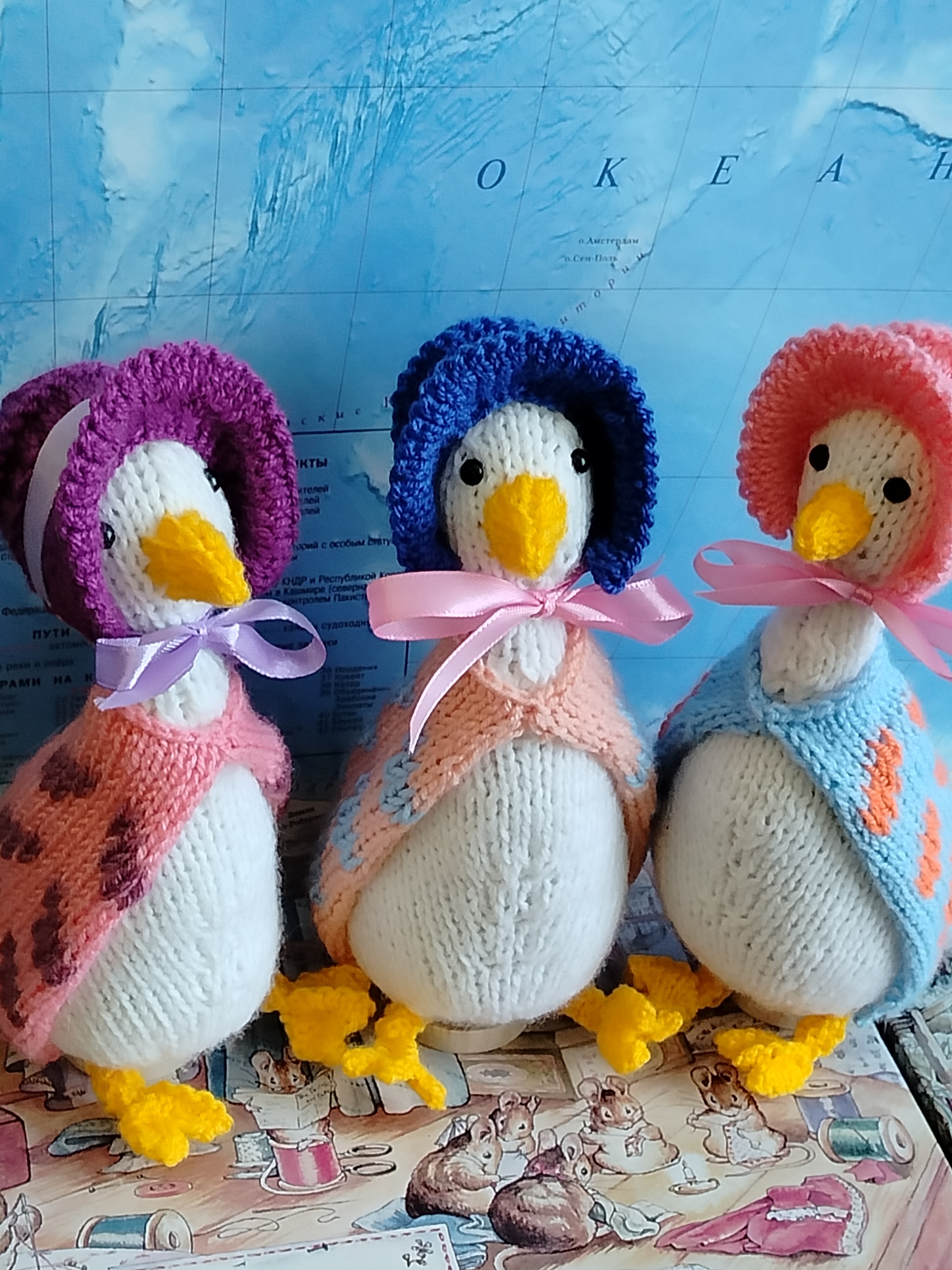 Возвращение домой - Моё, Игрушки, Вязаные игрушки, Рукоделие без процесса, Коллекция, Мышь, Пугало, Эльфы, Кот, Утка, Беатрис, Вязание спицами, Сотрудничество, Сова, Длиннопост