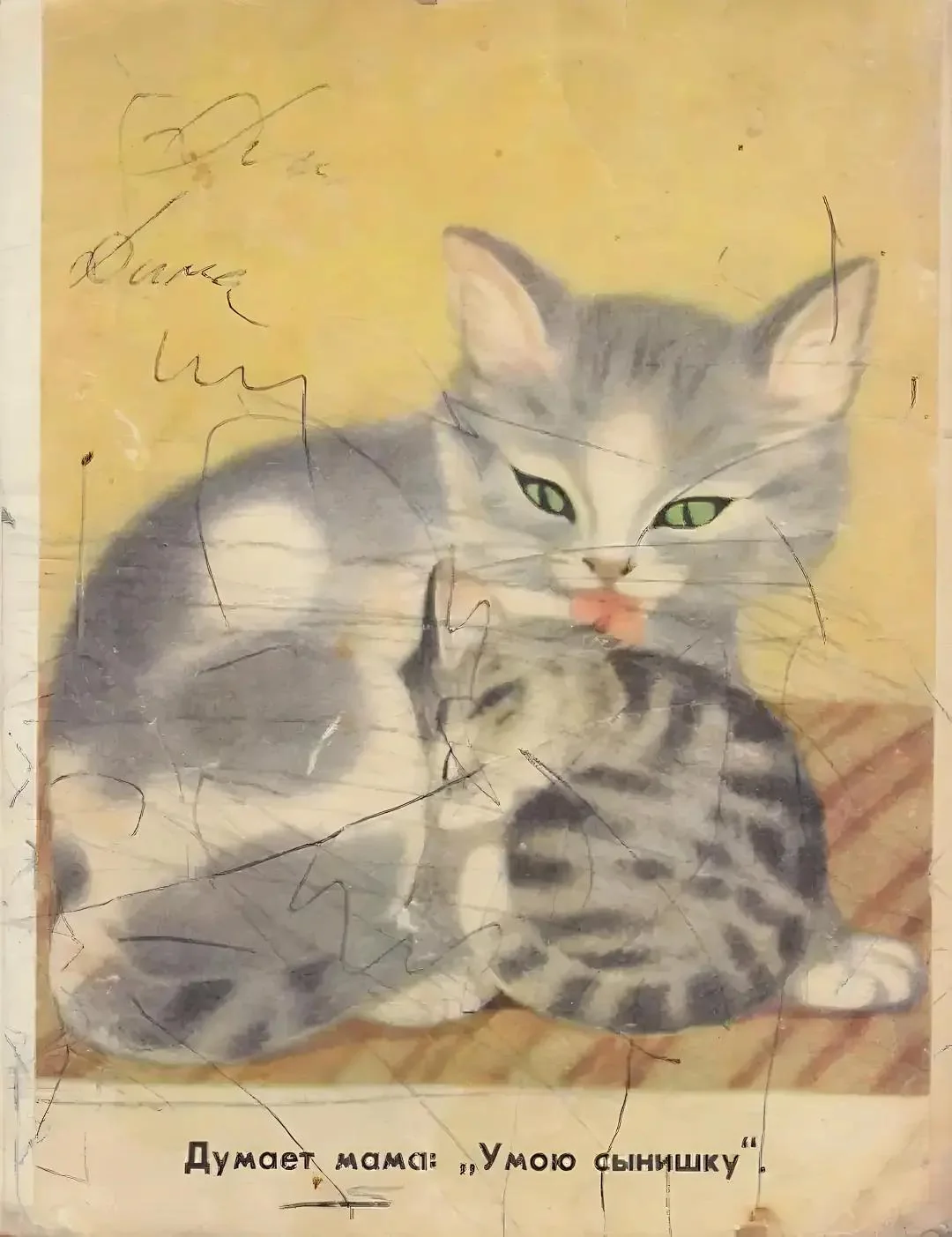 Published by Malysh, 1969 - the USSR, Made in USSR, Books, Poems, Children's poems, cat, Children's literature, Screenshot, A wave of posts