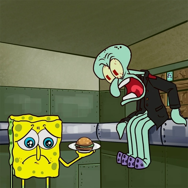 Я тебе крабсбургер принёс