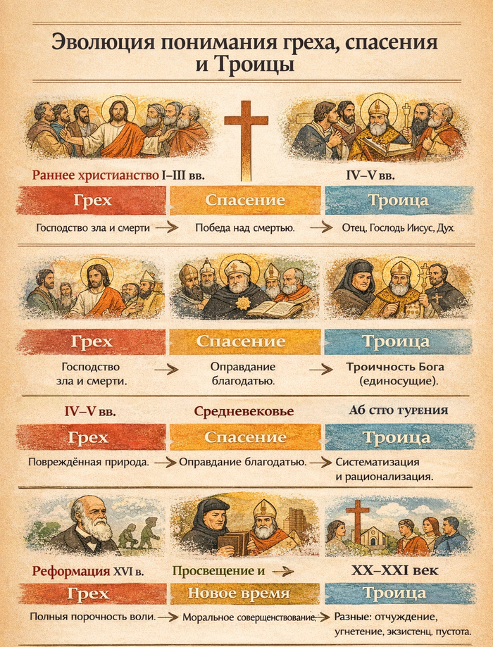 Как менялось понимание греха и спасения и как менялось понимание Троицы
