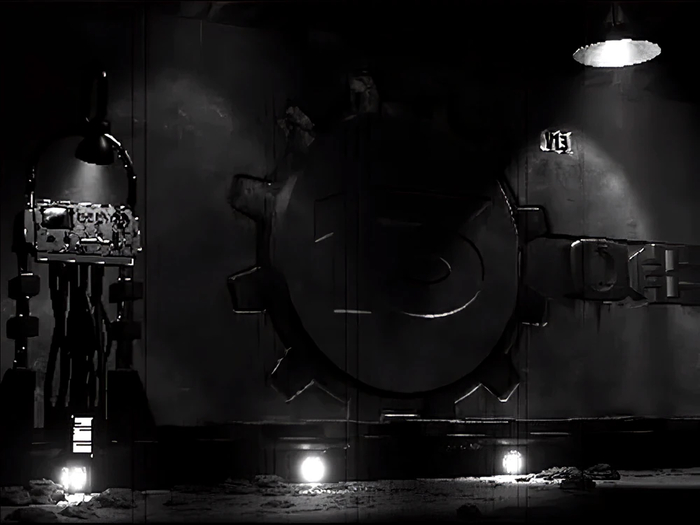 Входная дверь в Убежище 13 кадр из интро Fallout 1