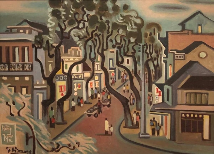 Нгуен Чонг Кием. Улица Ханг Ма, весенний пейзаж. 1978 г.