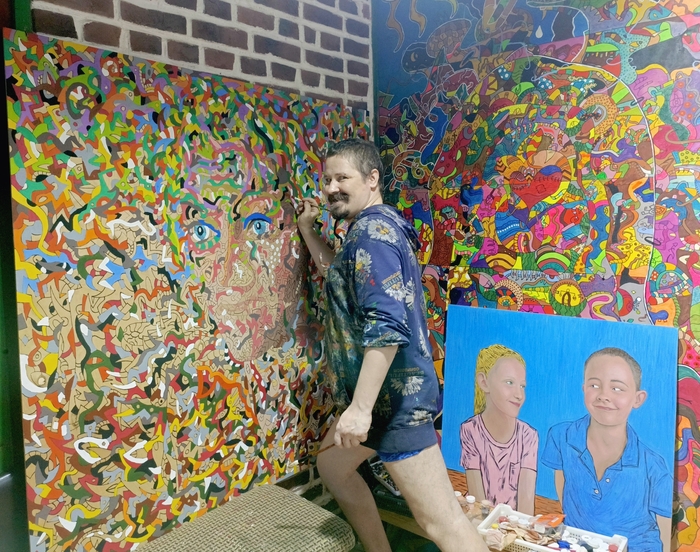 Работаю над новой картиной. Фото для подписчиков!