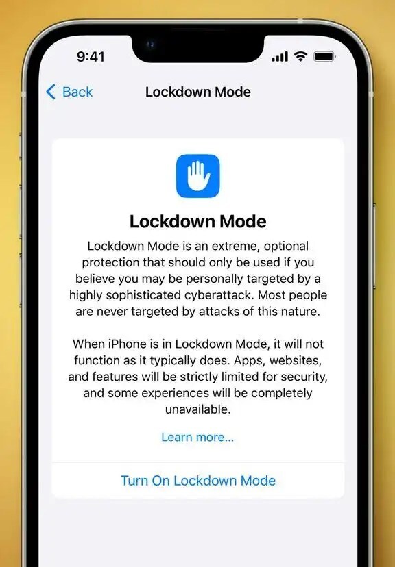 ��������� ��������� ������ Lockdown Mode � ���������� ������������ iOS. ��������: MacRumors