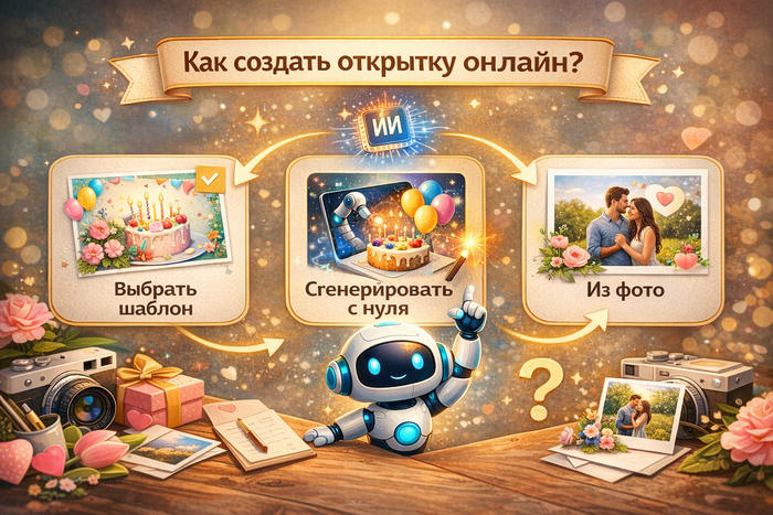 Сделать открытку онлайн бесплатно и нейросеть сделать открытку