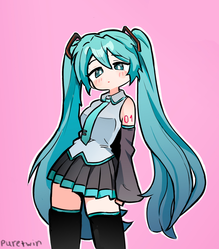 Hatsune miku fan art cartoon style