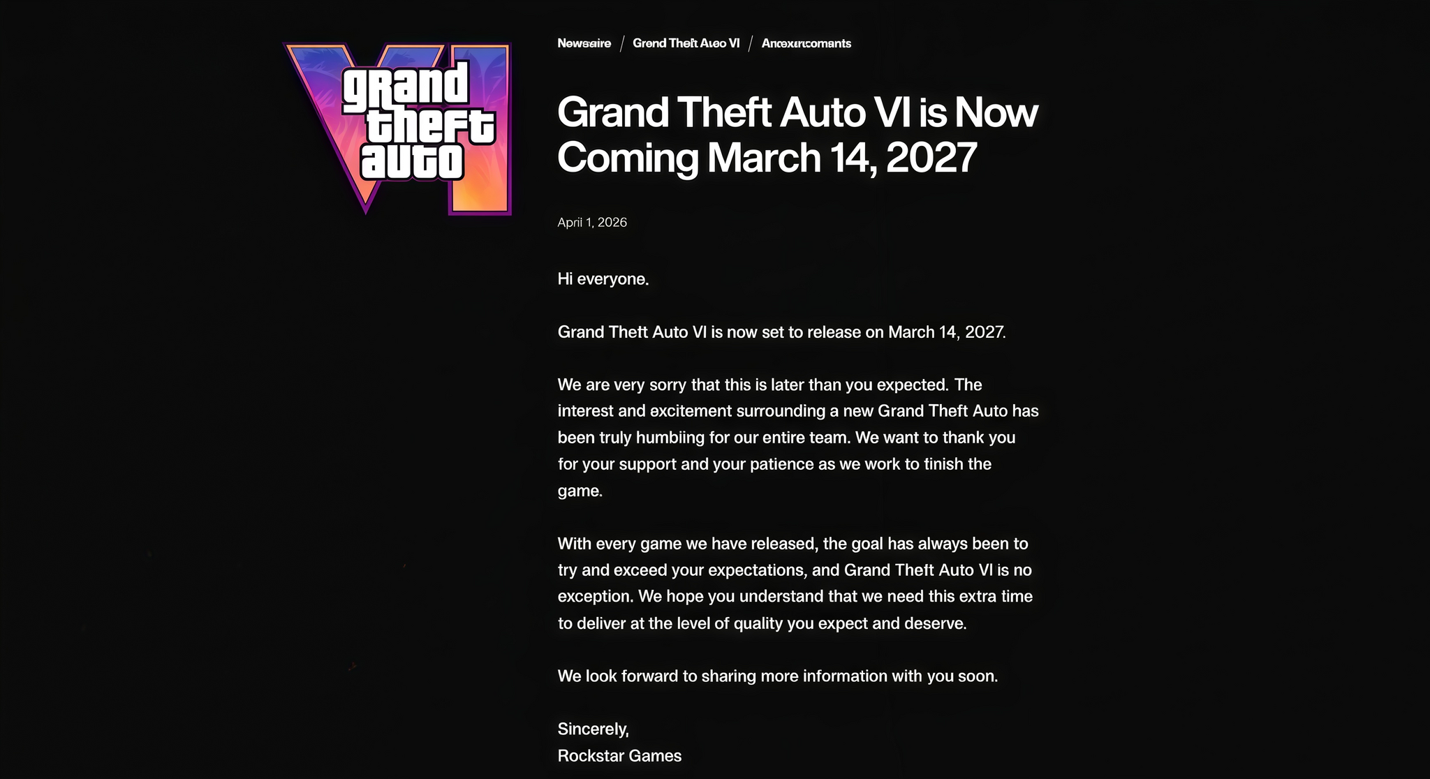 Once again on pause: Deep_DEP Game analyst on the new GTA VI release delay - Gta 6, Release, Analyst, Expectation, Computer games, Rockstar, Announcement, Open world, Project, Inside, Gamedev, Hype, Fans, news, Games, VKontakte (link), Longpost