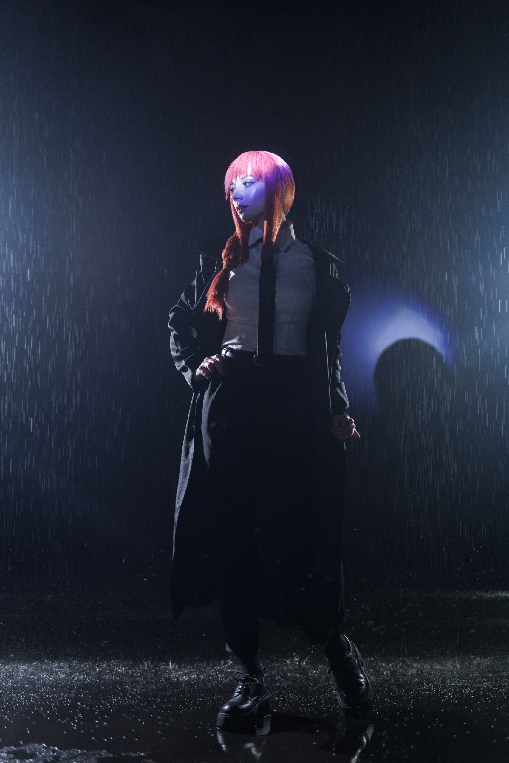 Makima cosplay - My, Anime, Cosplay, Chainsaw man, Makima, Rain, Noir