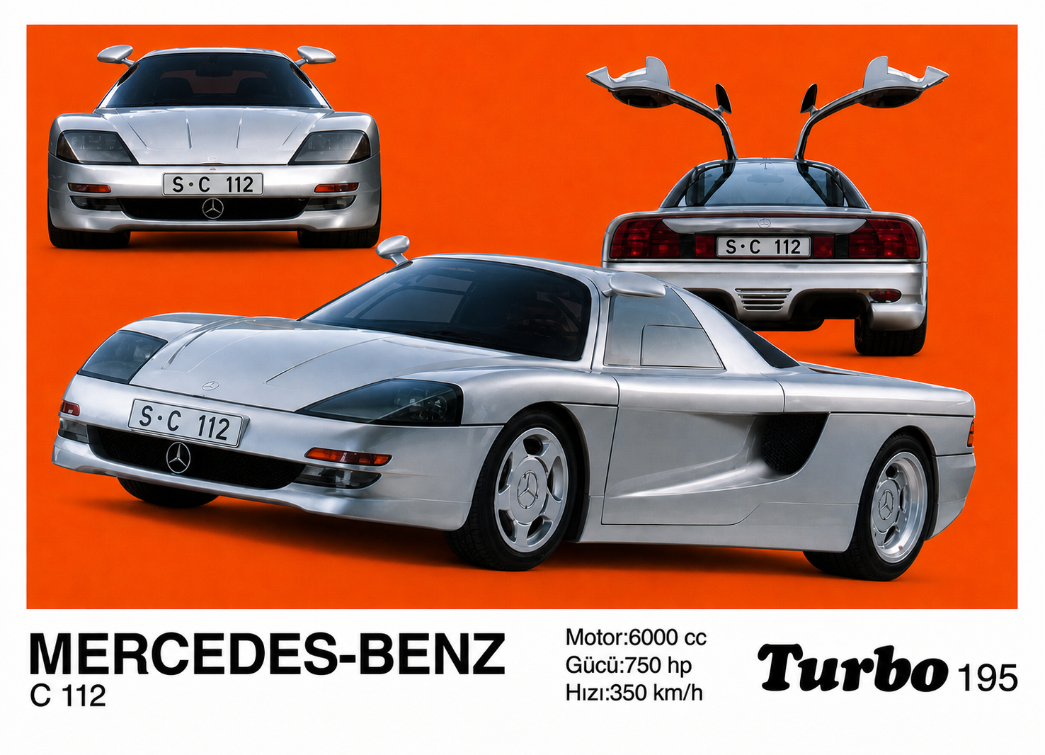 Вкладыш №195 — Mercedes-Benz C112, восстановленное изображение