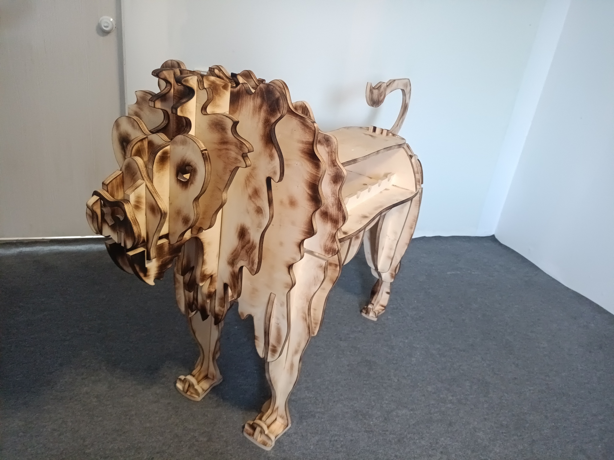 ANIMAL FURNITURE shelf LEV - Series BEAST FURNITURE, My, Handmade, A shelf, Bookshelf, With your own hands, Needlework, Furniture, a lion, Plywood, Crafts, Longpost