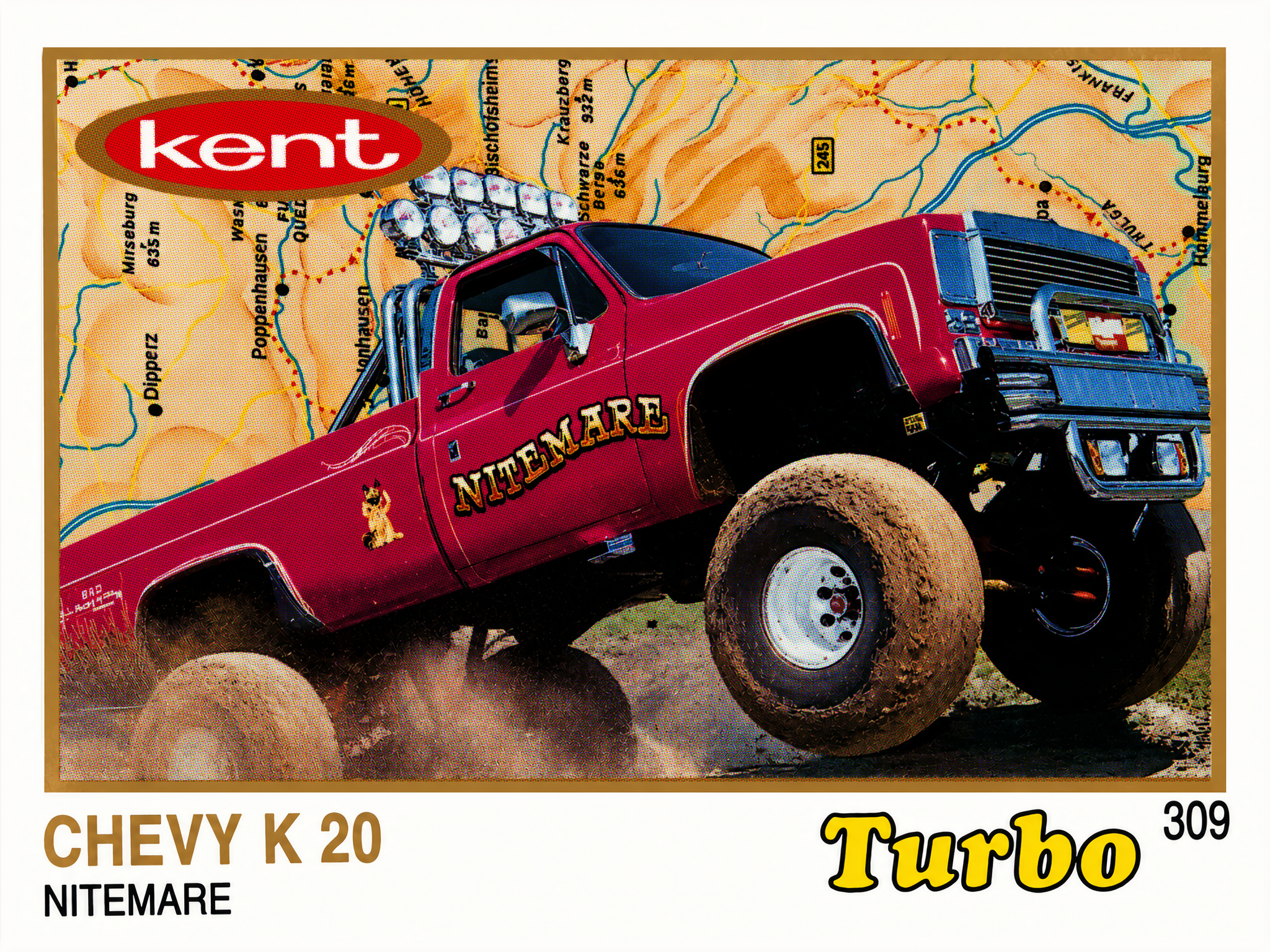 Вкладыш №309 — Nitemare Monster Truck, восстановленное изображение