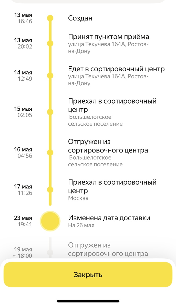 Яндекс доставка потеряли мою посылку