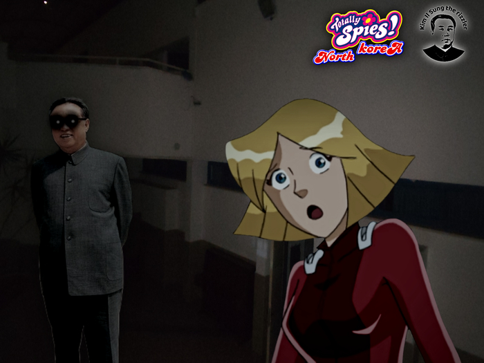 Kim Il Sung in Totally Spies show as a scary dark thing. Totally Spies show North Korea lore 