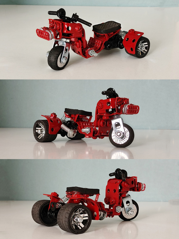 Honda Ruckus из металлического конструктора, резины и картона