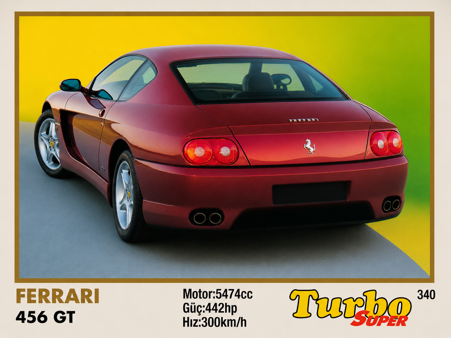 Вкладыш №340 — Ferrari 456 GT, восстановленное изображение
