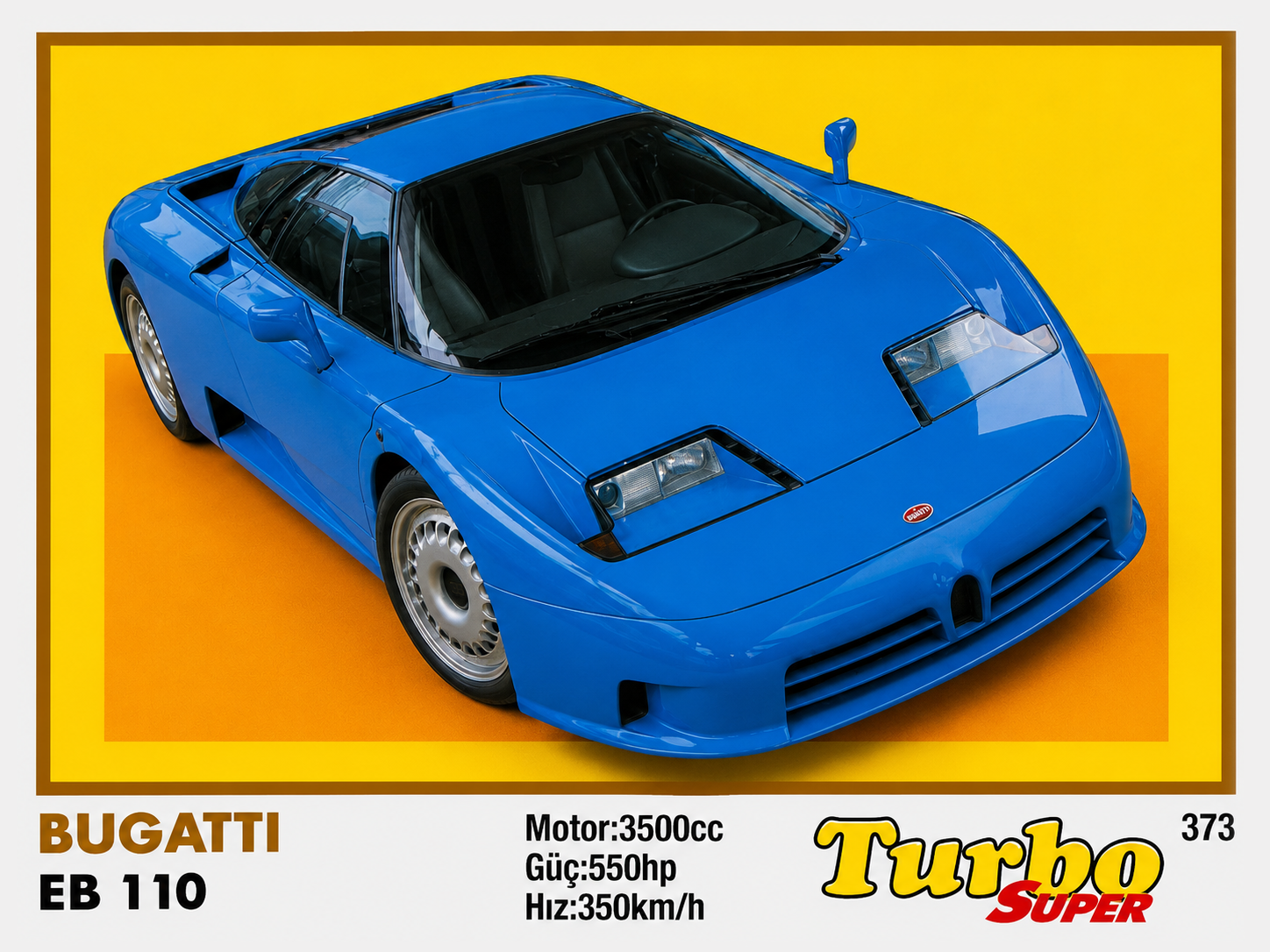 Вкладыш №373 — Bugatti EB110, восстановленное изображение