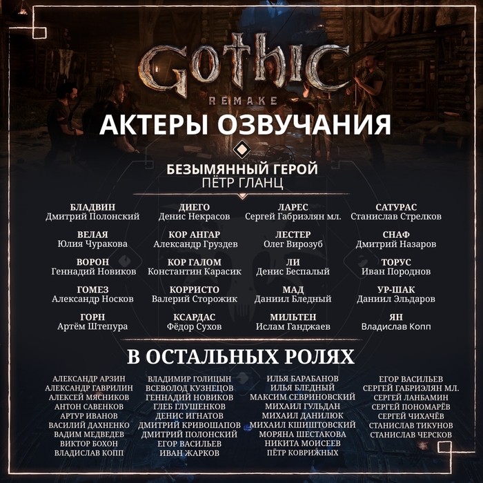 Авторы Gothic 1 Remake раскрыли актёрский состав русской озвучки перед самым релизом