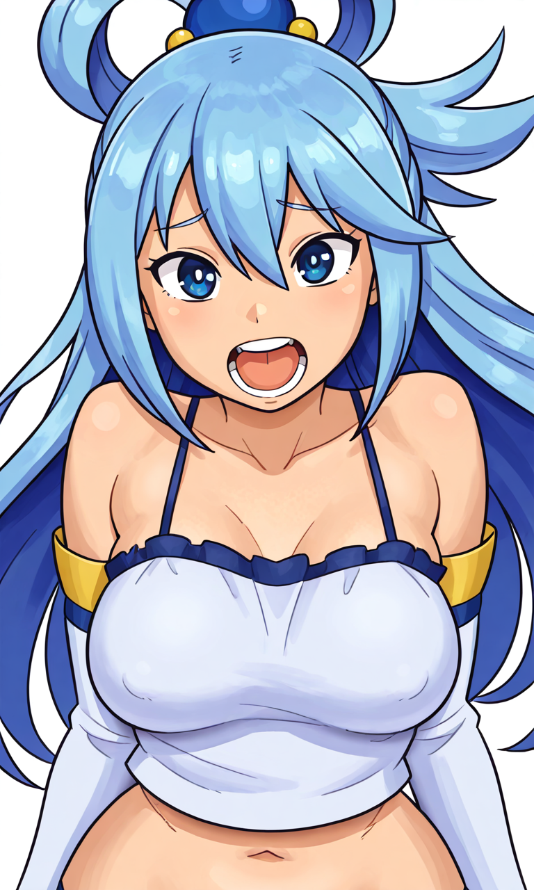 Aqua - My, Neural Network Content, By style Cobatsart, Art, Stable diffusion, Anime art, Neural network art, Anime, Aqua, Konosuba