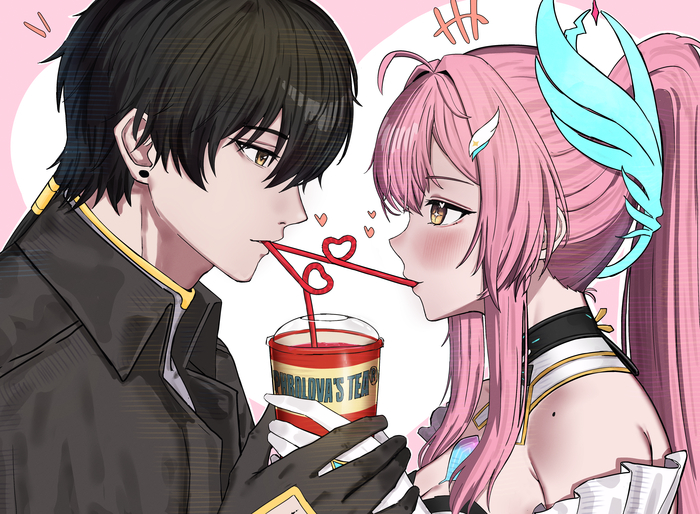 Enjoying a drink together