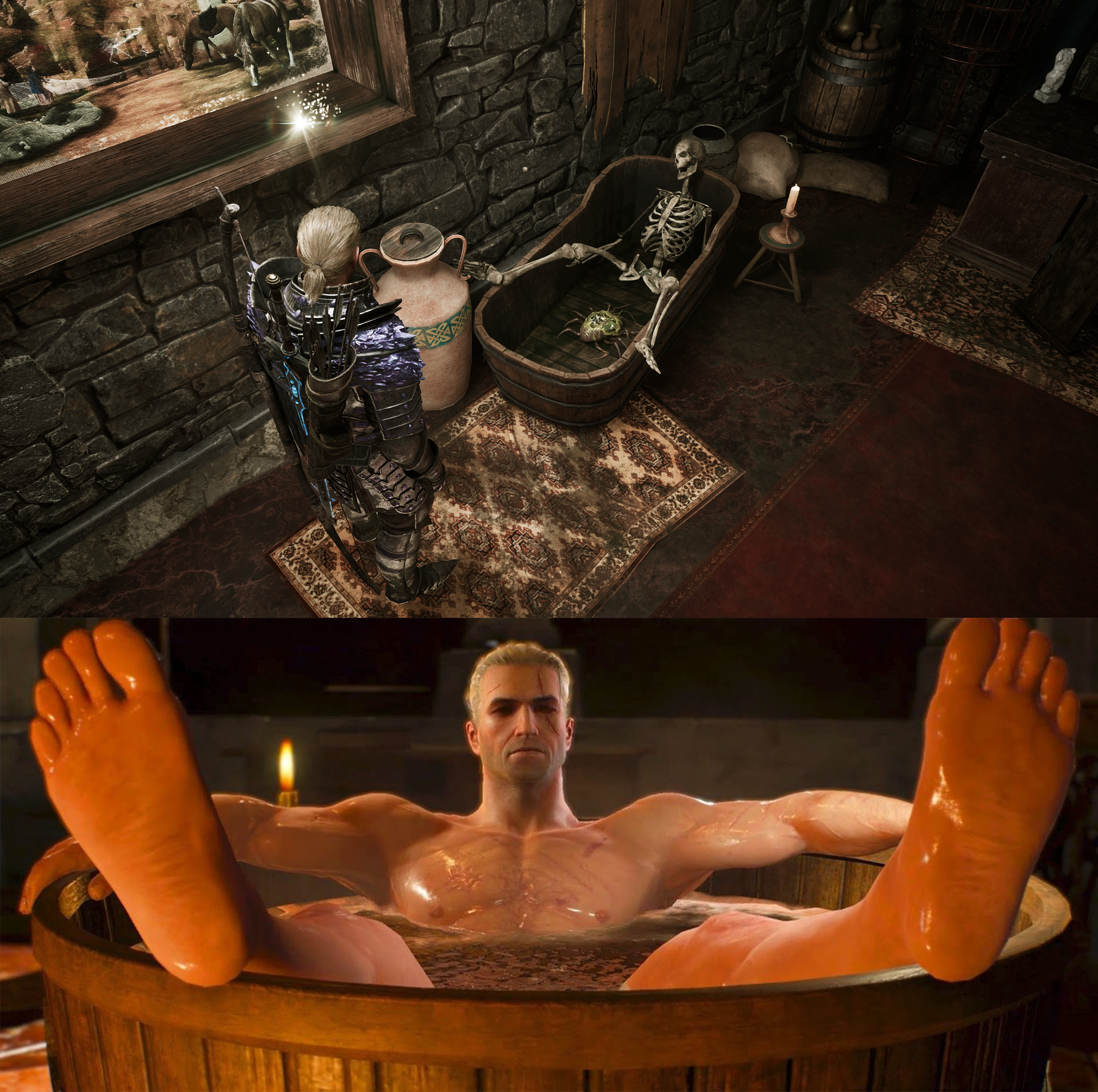 The Witcher 3 Easter Egg in the Gothic remake - My, Gothic 1 Remake, The Witcher 3: Wild Hunt, Пасхалка