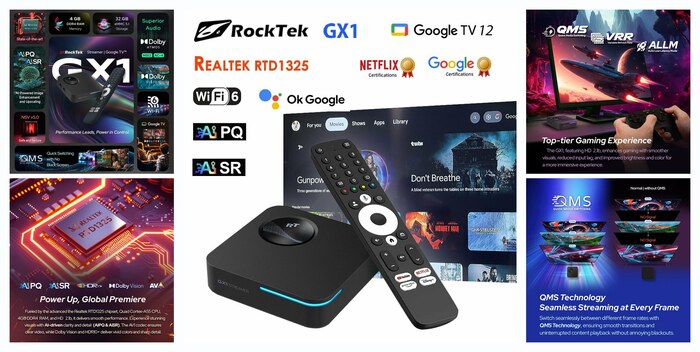 ����� �� ��������� RockTek GX1 4��/32�� Realtek1325 Google TV 12 ����������