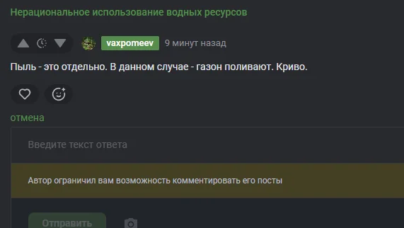 Нерациональное использование водных ресурсов - Идиотизм, Синдром вахтера