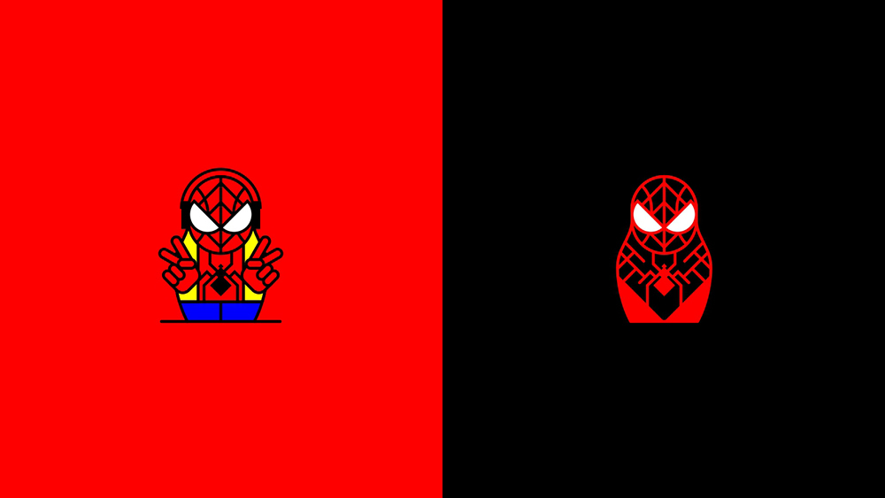 Custom design of stickers and icons for the Marvel Universe - My, Design, Graphic design, Illustrations, 2D, Spiderman, iron Man, Deadpool, Longpost, Matryoshka