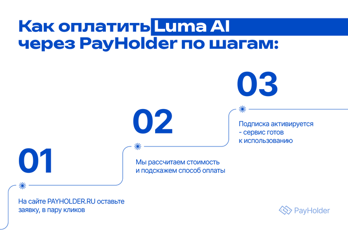 Как оплатить Luma AI из РФ и РБ