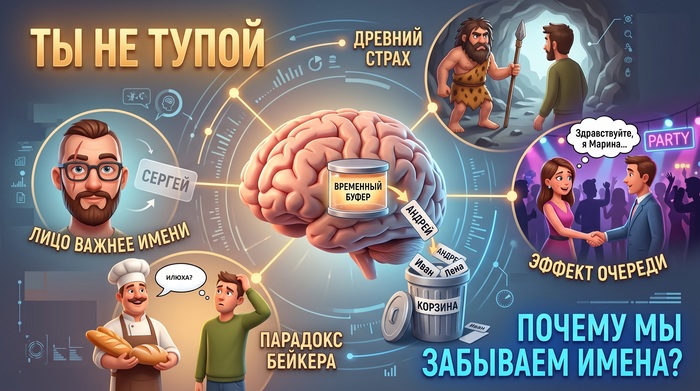 Ты не тупой. Почему мозг стирает чужие имена через мгновение после знакомства