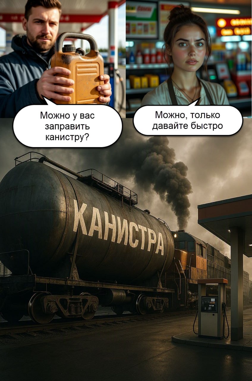 Post 14120573 - Generating Images, Petrol, Refueling, Railway transport, Humor