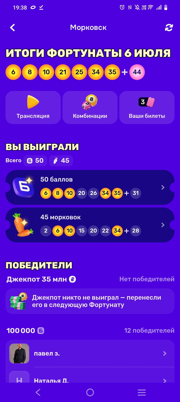 Сверхвыигрышь в фортунаде