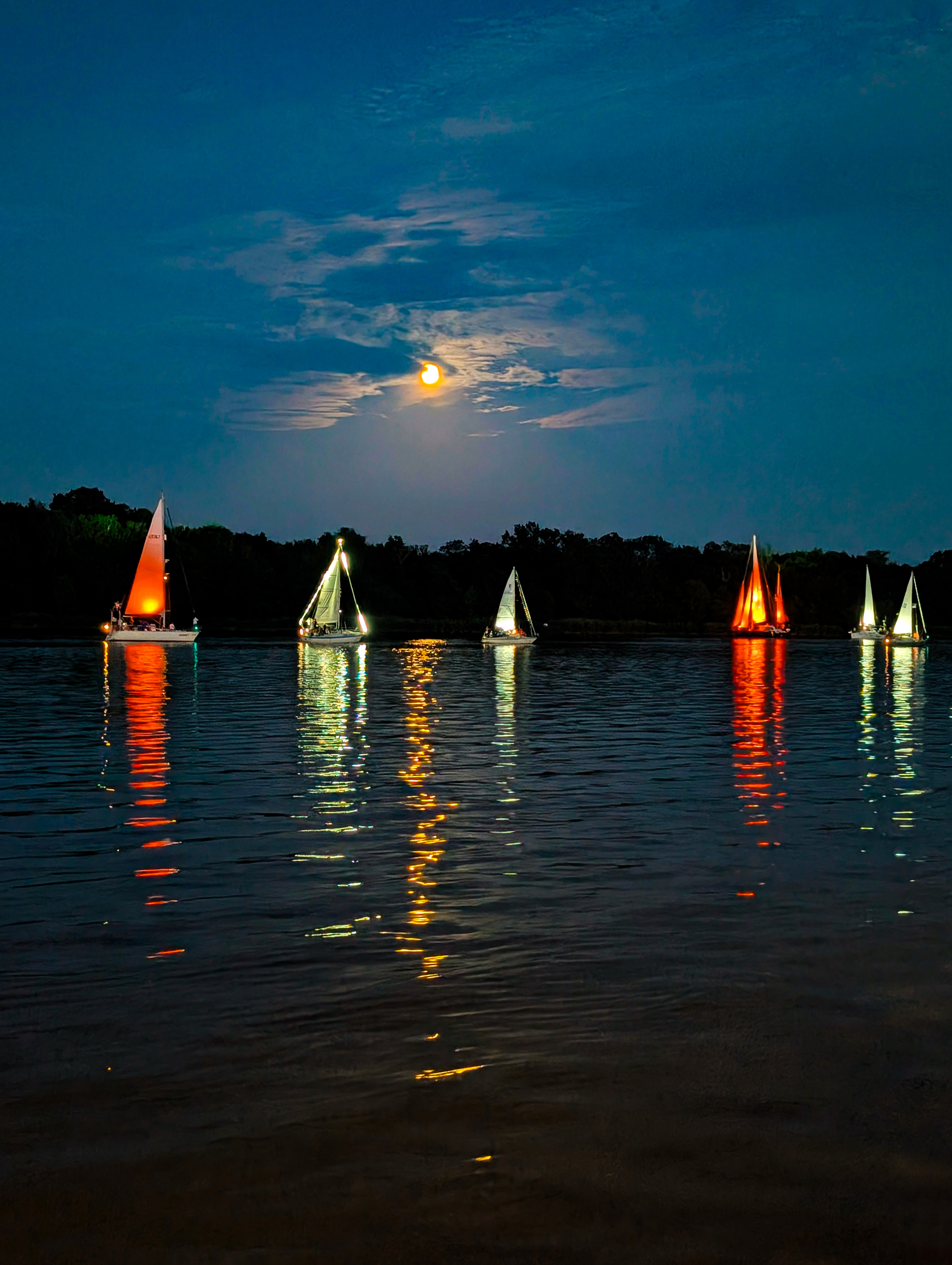 Reply to the post Show me the last photo you took just because you thought it was beautiful. - My, The photo, Mobile photography, A wave of posts, moon, Yacht, Reply to post, Longpost, High school graduation, Night