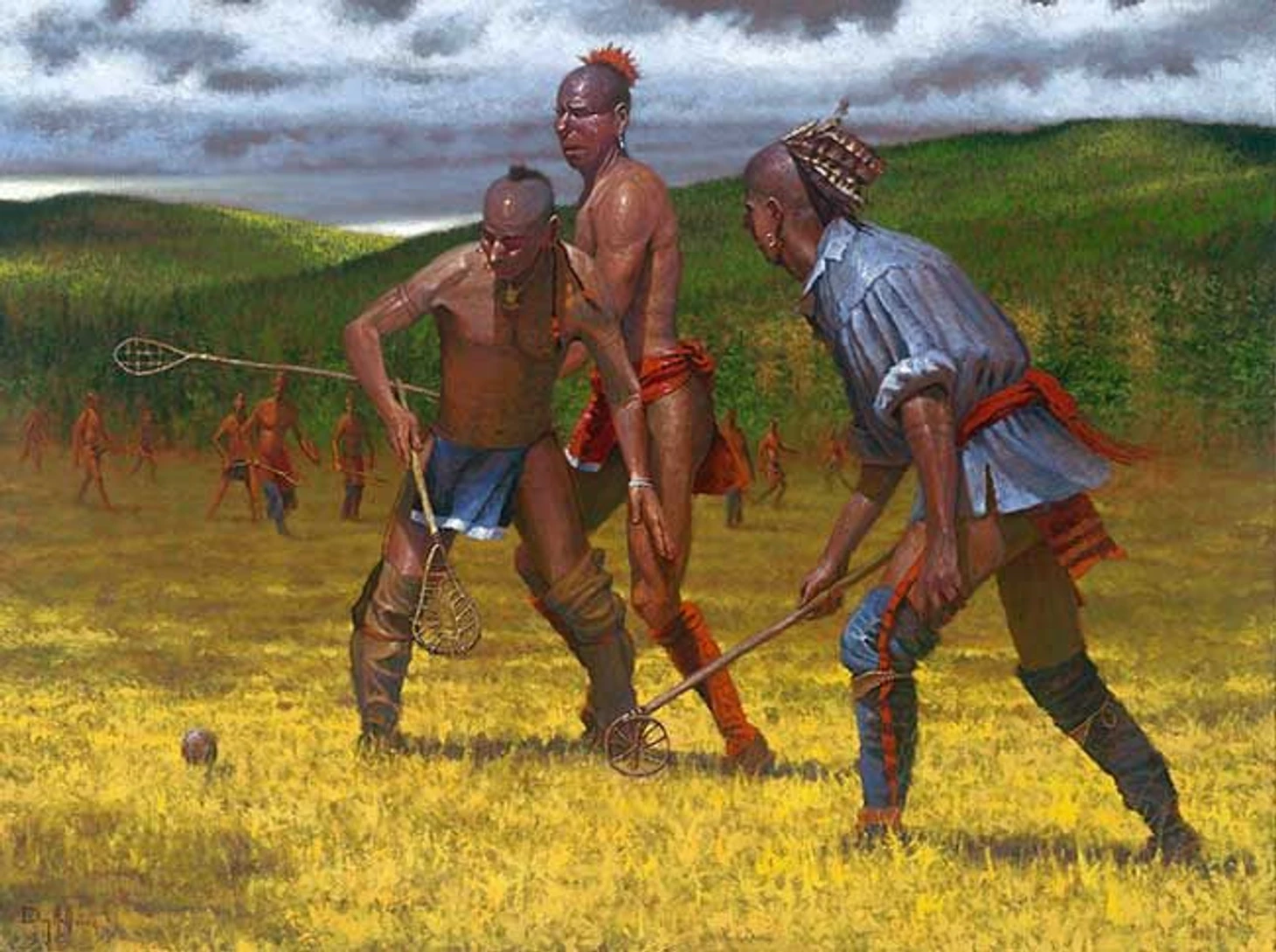 Lacrosse and stickball in art: painting, graphics - Series Lacrosse in Russia, My, Lacrosse, Painting, Art, Longpost