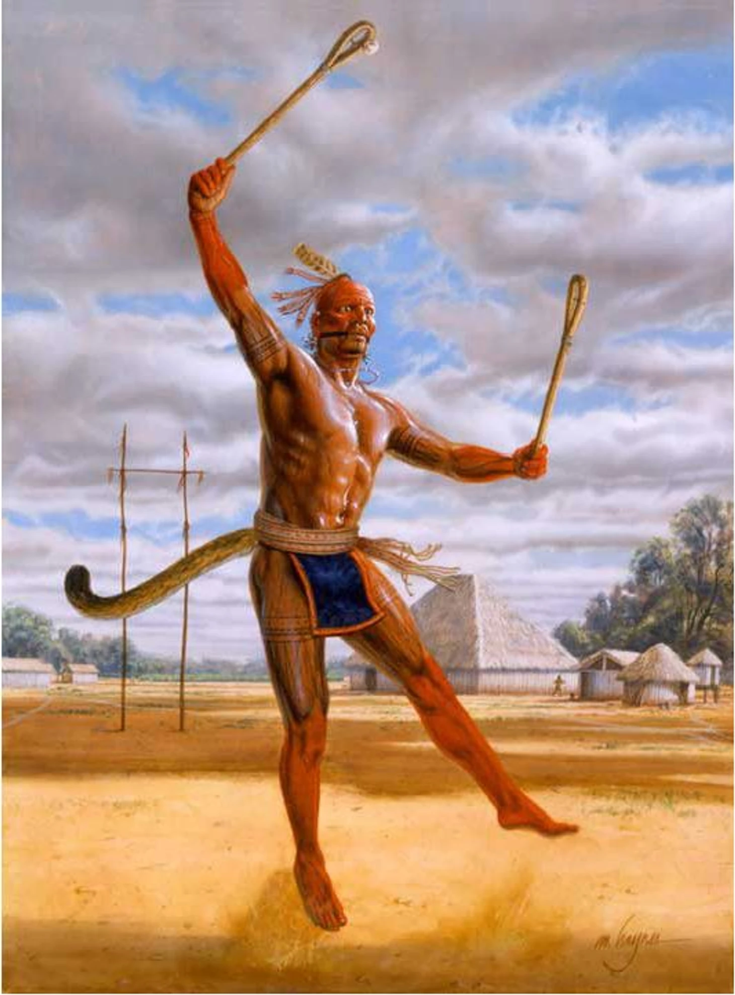 Lacrosse and stickball in art: painting, graphics - Series Lacrosse in Russia, My, Lacrosse, Painting, Art, Longpost