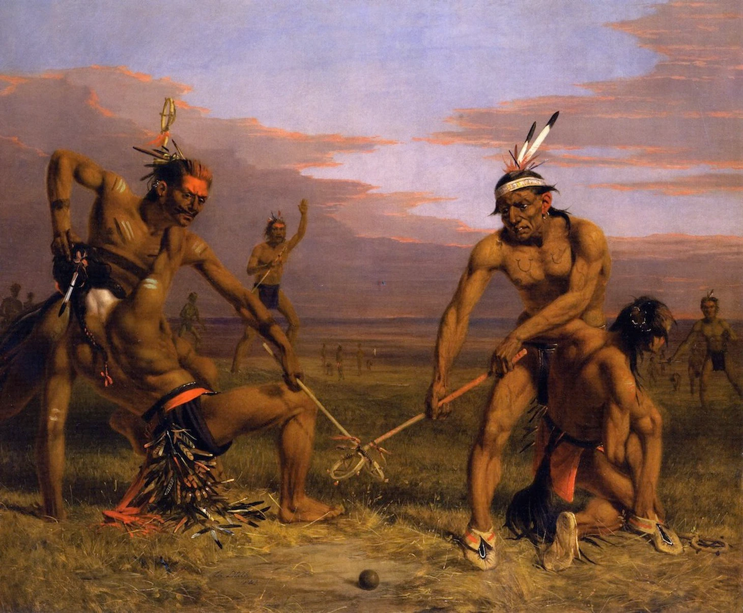 Lacrosse and stickball in art: painting, graphics - Series Lacrosse in Russia, My, Lacrosse, Painting, Art, Longpost