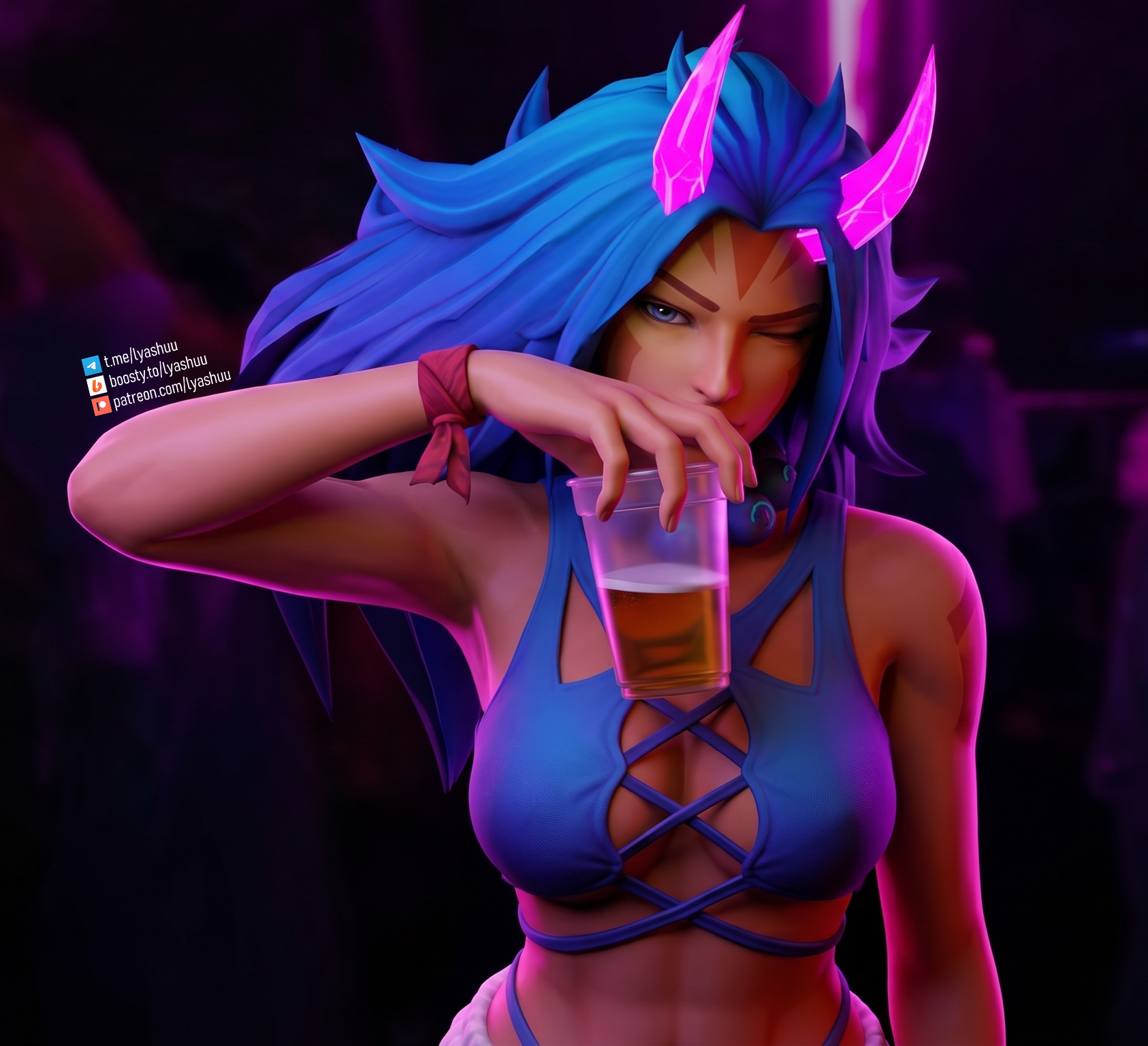 Wei | Dota 2 - My, Dota, Dota 2, Anti-Mage, Valve, Game art, Art, 3D, Computer graphics, Demoness, Lyashu