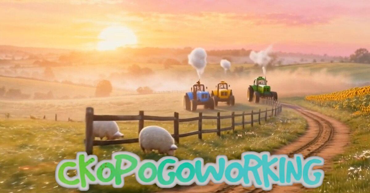 Tractors rumble in the morning (tongue twister) - My, Neural Network Content, Short videos, Cartoons, Patter, Children, Video, Rutube