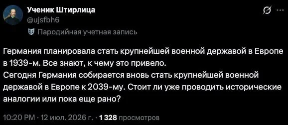 Historical parallels - Screenshot, X (Twitter), Picture with text, Politics, Germany, The Second World War, NATO, Negative, European Union, West