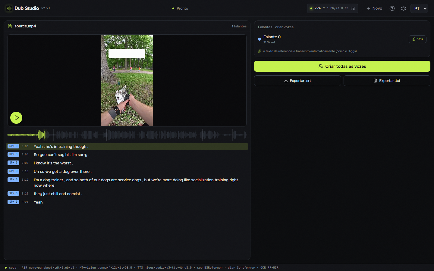 I created a free program that dubs videos into another language using the original voice using AI—locally, without the cloud. - My, Neural Networks, Artificial Intelligence, Dubbing, Translation, Open source, Subtitles, Localization, Video, Speech synthesis, Program, , Peekaboo+