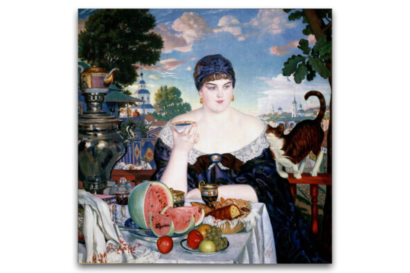 Борис Кустодиев. «Купчиха за чаем», 1918