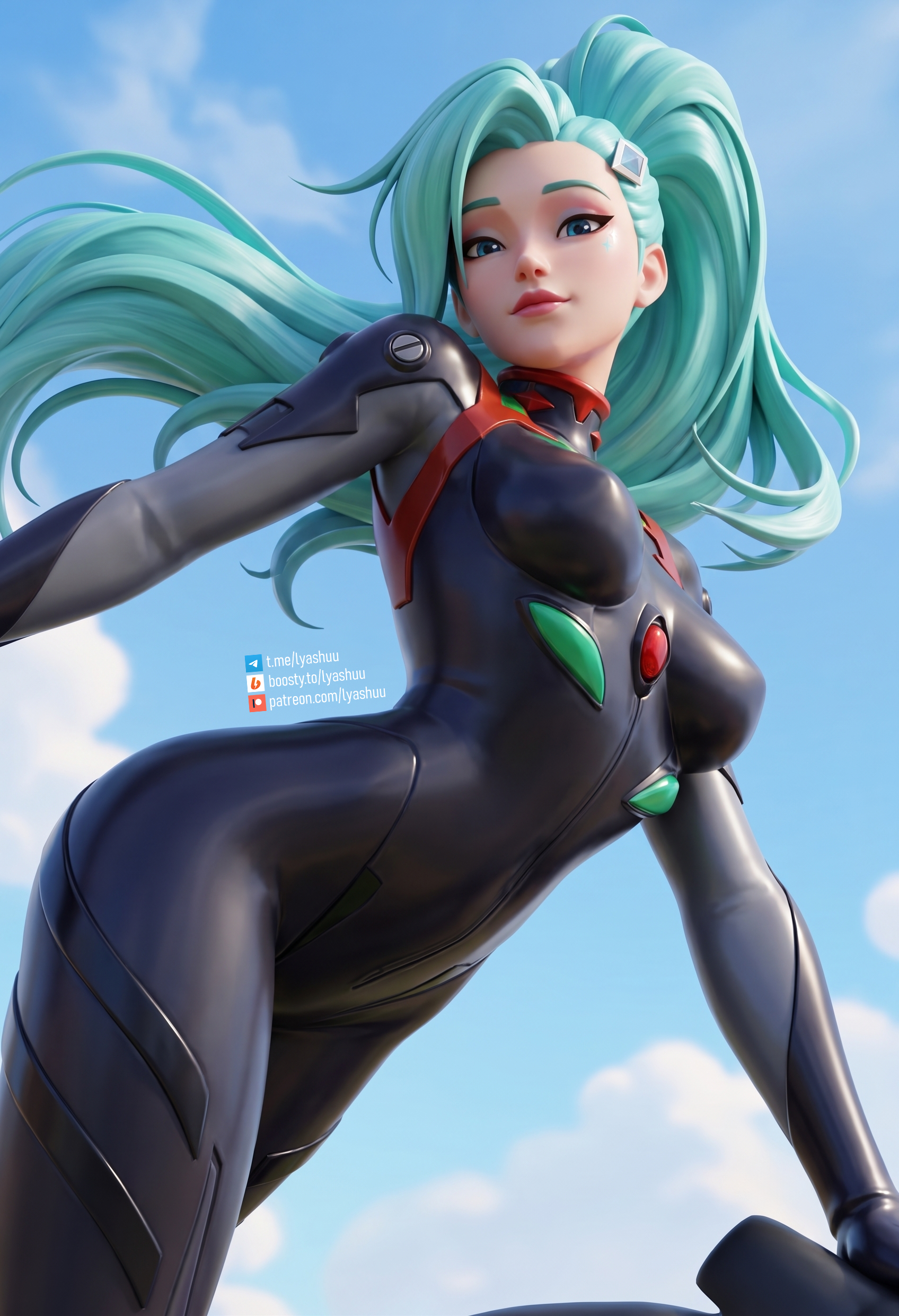 Seraphine | League of Legends - My, League of legends, Riot games, Seraphine, 3D, Art, Game art, Lyashu, Evangelion, reference