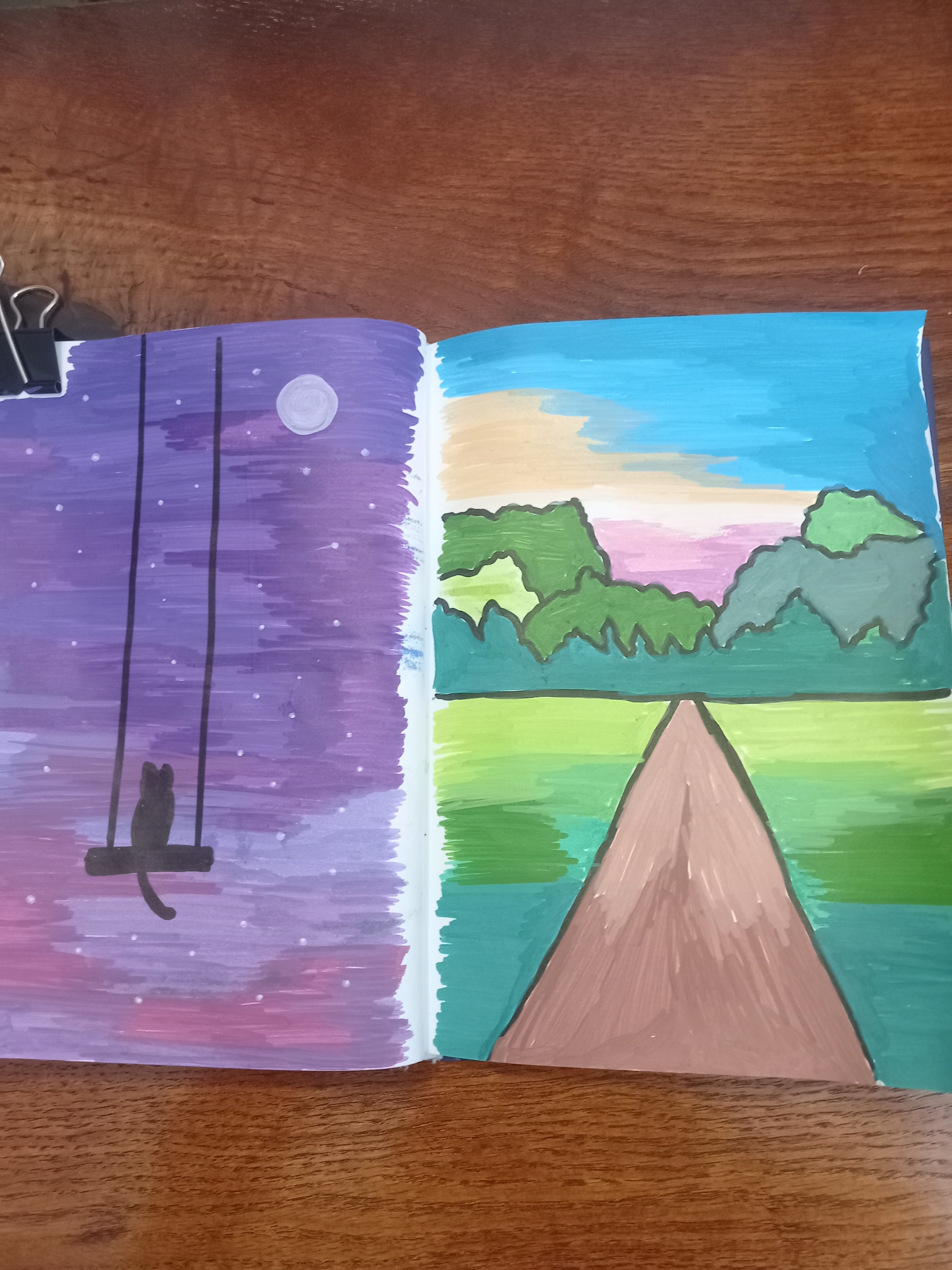 More new sketchbook pages. What do you think? - My, Painting, Acrylic, Calmness, Sketchbook, Longpost