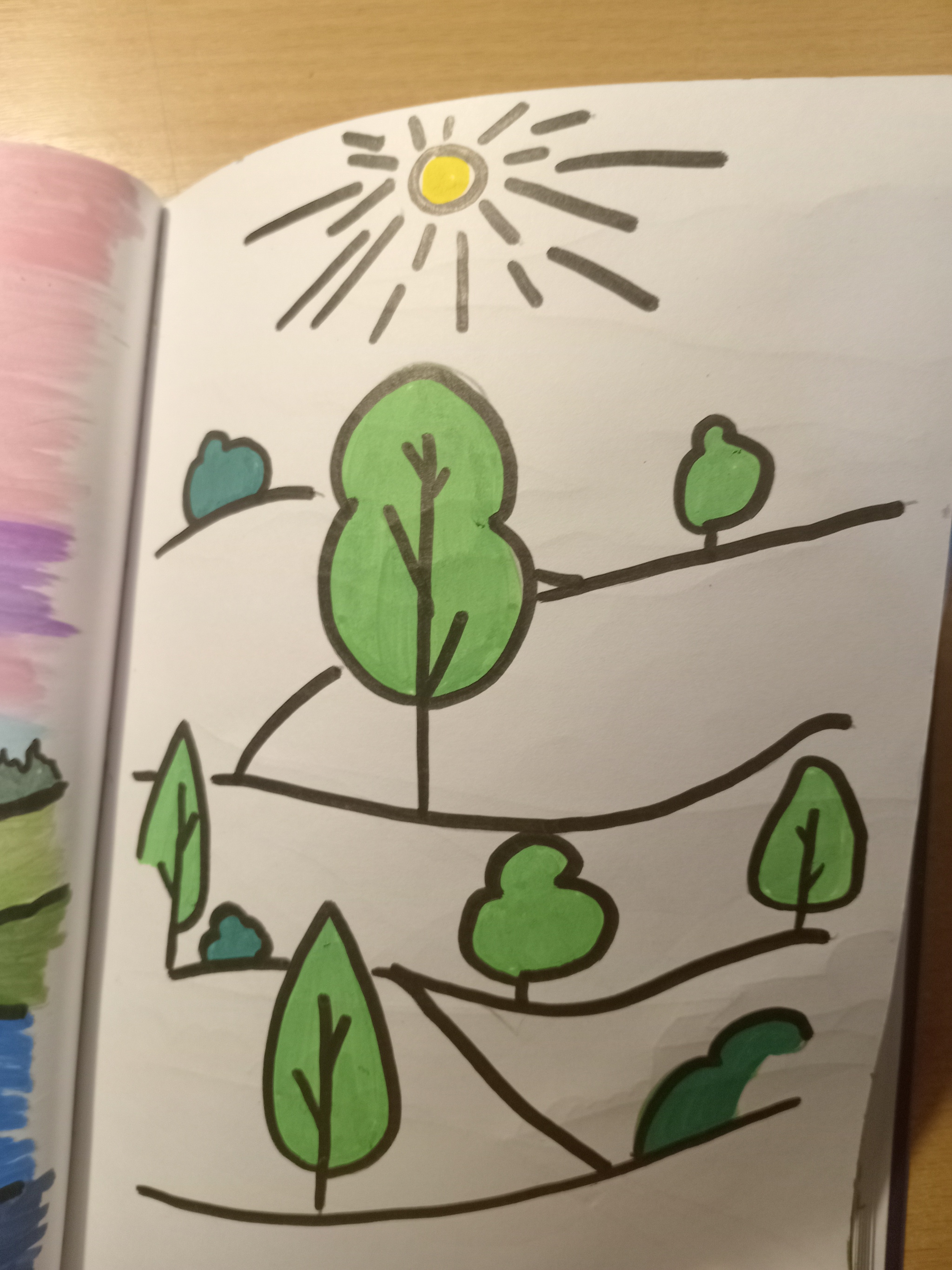More new sketchbook pages. What do you think? - My, Painting, Acrylic, Calmness, Sketchbook, Longpost