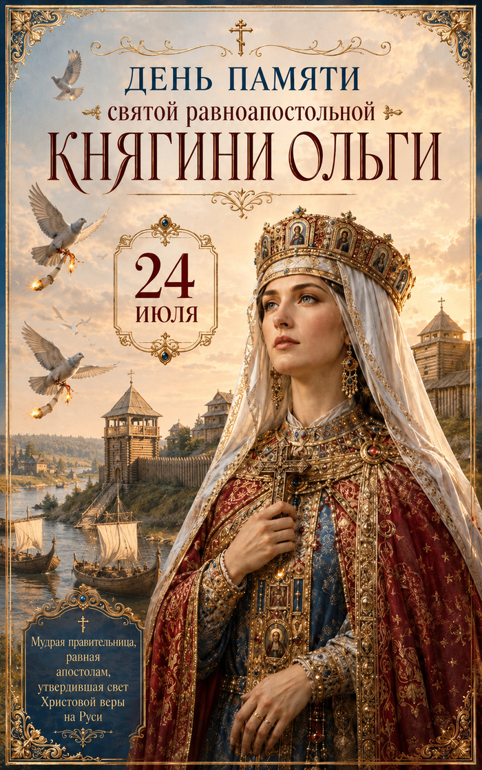 Открытка "День памяти святой равноапостольной княгини Ольги"